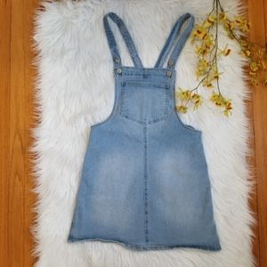 BLUE SPICE  Denim Overall Dress Light Blue, SIZE M.